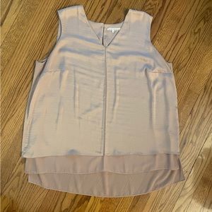 Sleeveless Blouse with chiffon trim detail